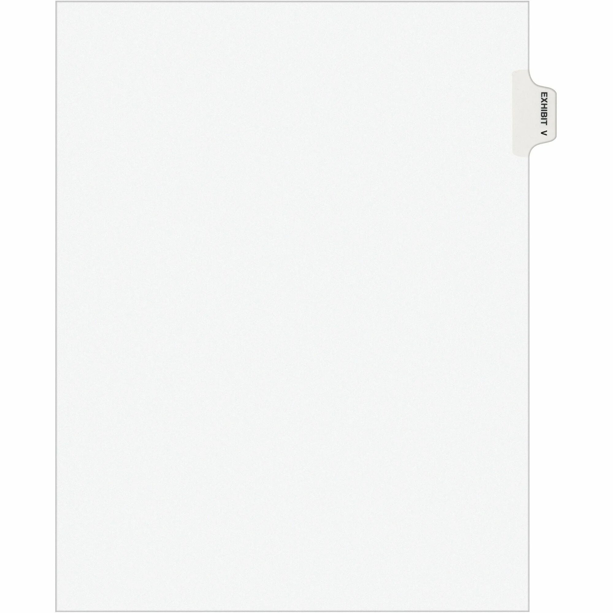 Avery® Legal Exhibit Dividers: Avery Style V-Character Tab 8.5’’ x 11’’ Letter Size White Paper 20% Recycled - 25/Pack
