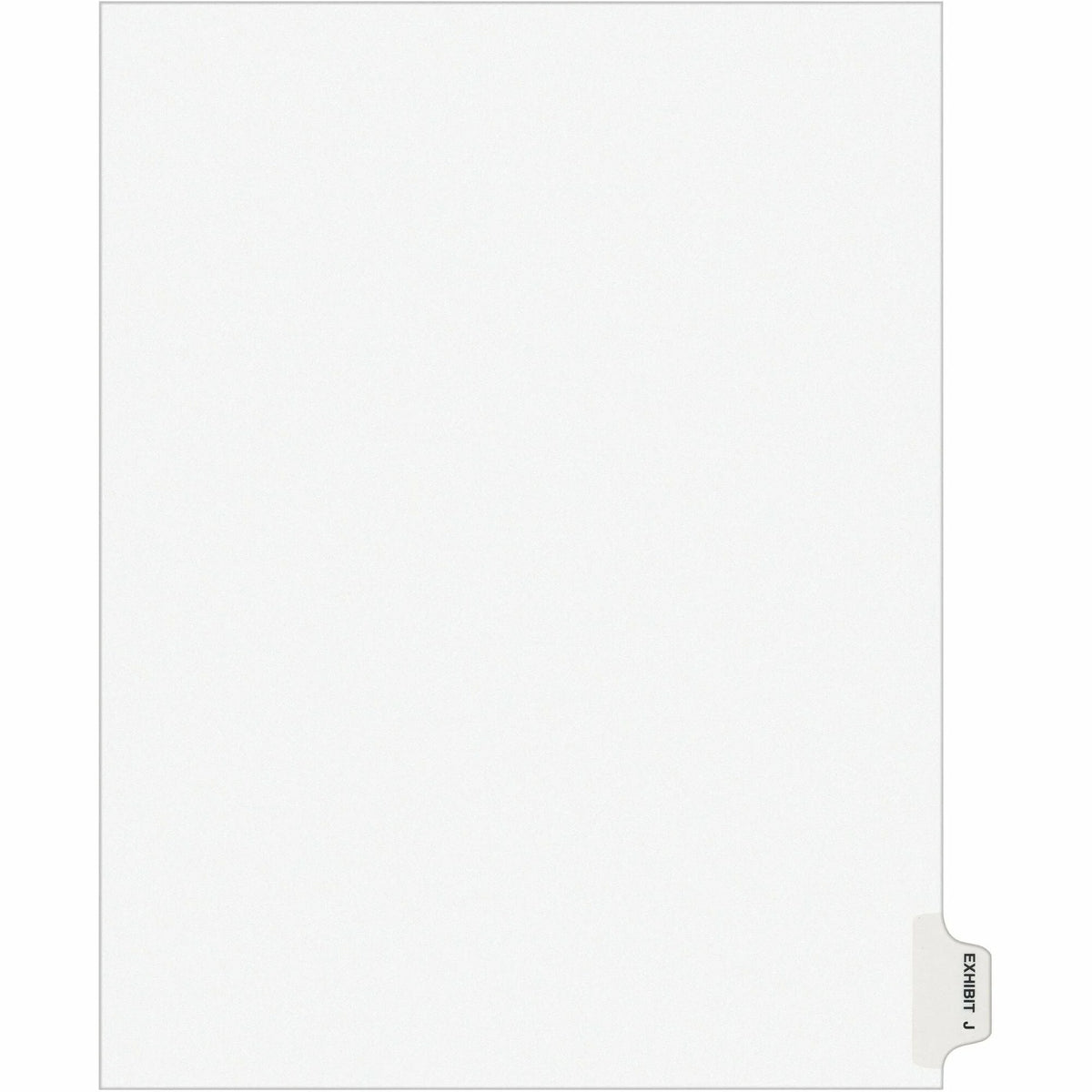 Avery® Legal Exhibit Dividers: J-Tab 8.5’’ x 11’’ White Paper 25-Pack - Index Divider