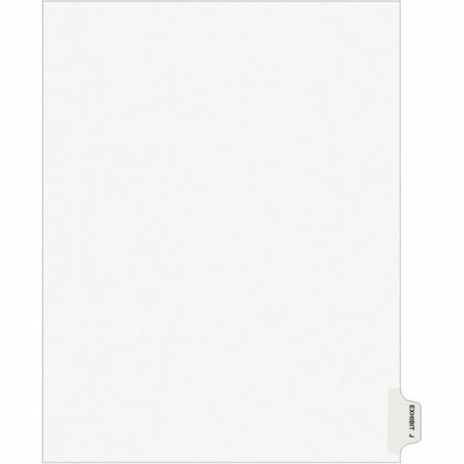 Avery® Legal Exhibit Dividers: J-Tab 8.5’’ x 11’’ White Paper 25-Pack - Index Divider