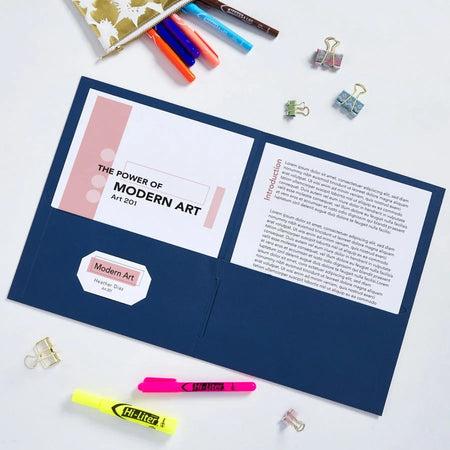 Avery® Letter Pocket Folder: 40-Sheet Capacity 2 Internal Pockets Assorted Colors - Folders
