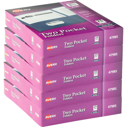 Avery® Letter Pocket Folder: Dark Blue 40 Sheets Capacity - Folders