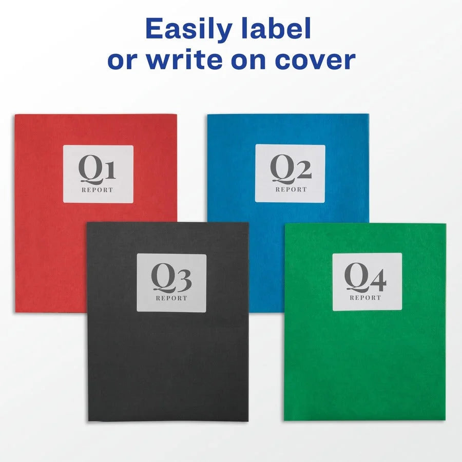 Avery® Letter Report Cover: 8 1/2’’ x 11’’ 70-Sheet Capacity 3 3-Prong Fasteners 2 Internal Pockets - Black - Pocket