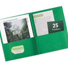 Avery® Letter Report Cover: Green 70-Sheet Capacity 3-Fastener Folder - Pocket Folders