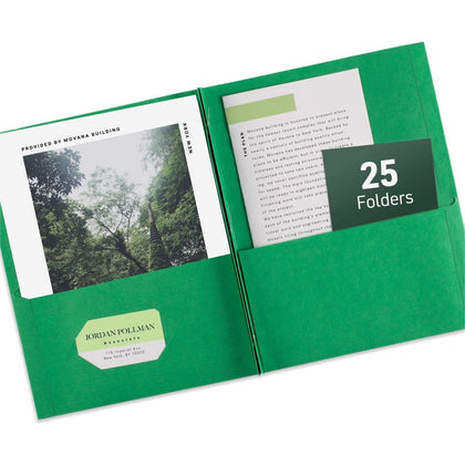Avery® Letter Report Cover: Green 70-Sheet Capacity 3-Fastener Folder - Pocket Folders