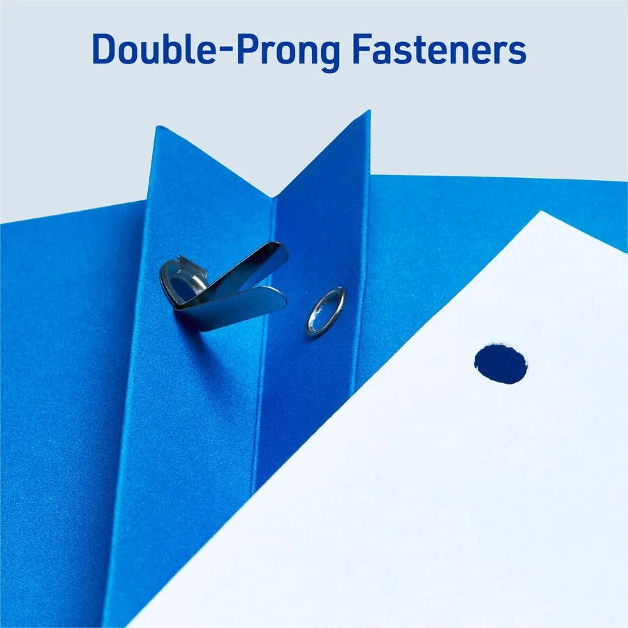 Avery® Letter Report Cover: Light Blue 70 Sheets Capacity 3 x 3-Prong Fastener 2 Internal Pockets - Pocket Folders