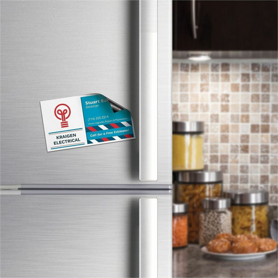 Avery® Magnetic Business Cards 2’’ x 3-1/2’’ Matte White 30 (8374) - 3 1/2’’ - 729 g/m² Grammage