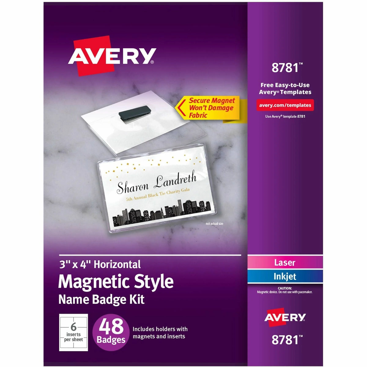 Avery® Magnetic Style Name Badges: Flexible Reusable Durable - ID Badges & Supplies