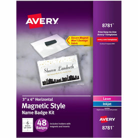 Avery® Magnetic Style Name Badges: Flexible Reusable Durable - ID Badges & Supplies