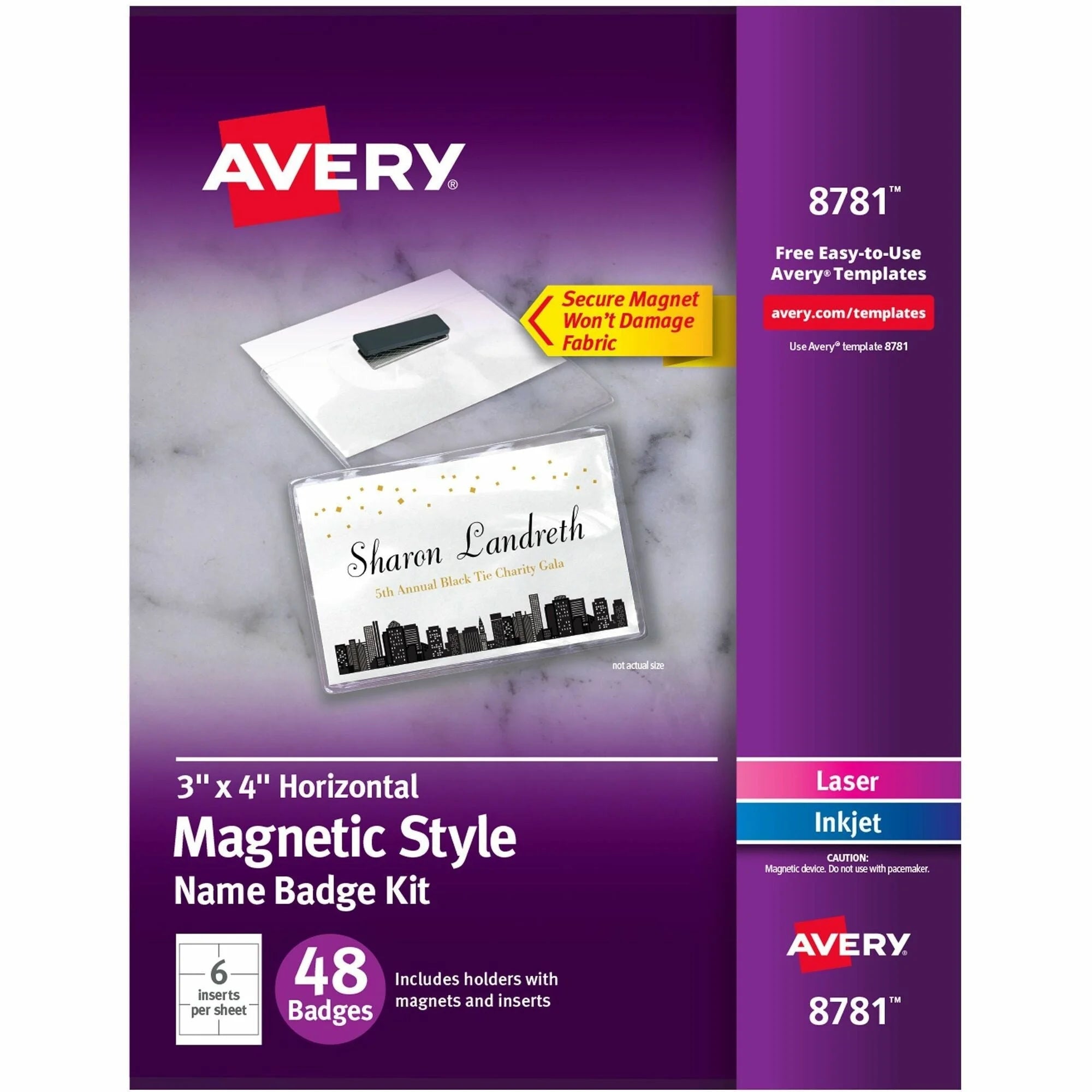 Avery® Magnetic Style Name Badges: Flexible Reusable Durable - ID Badges & Supplies