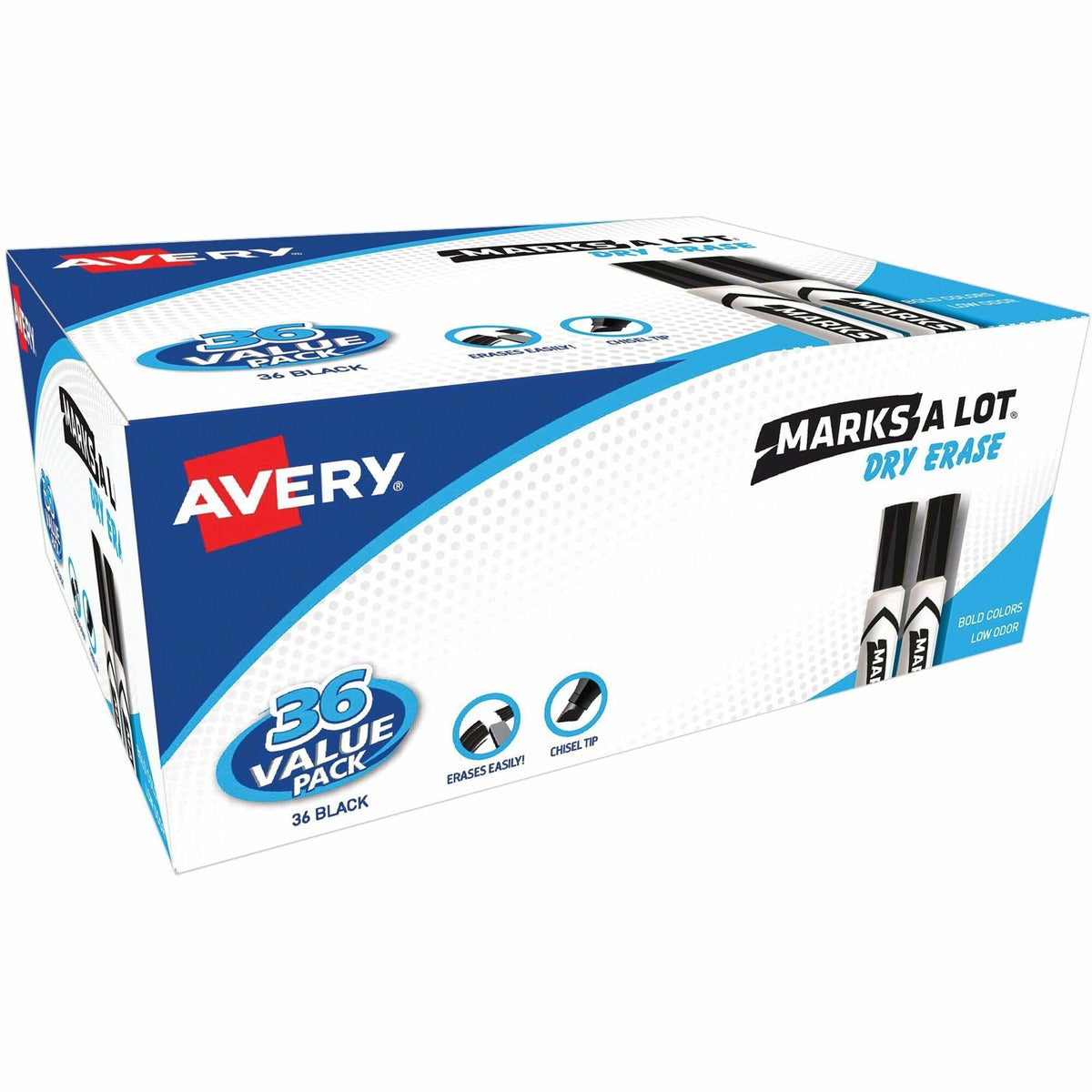 Avery&reg; Marks A Lot Dry Erase Markers, Desk-Style, 36 Black Markers - 2000