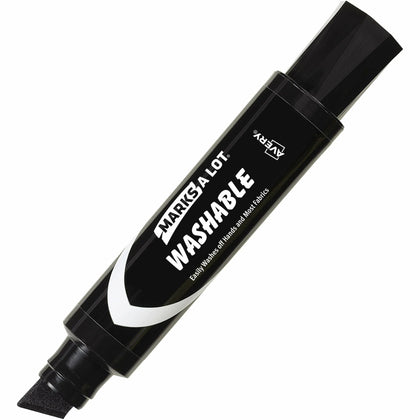 Avery® Marks A Lot Jumbo Washable Marker - Black Ink Chisel Point - Art Markers