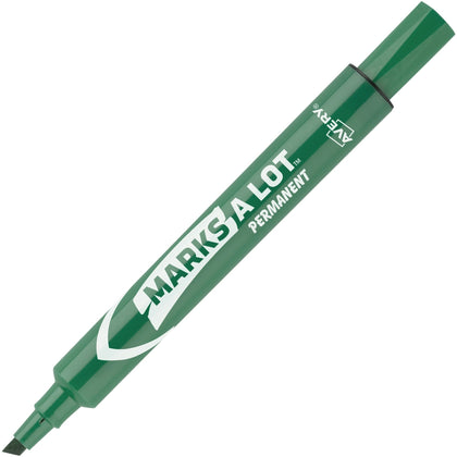 Avery® Marks A Lot Large Desk-Style Permanent Markers - Green Ink - 1 Dozen - & Dry-Erase