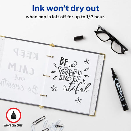Avery&reg; Marks A Lot Marks A Lot Permanent Markers, Large Desk-Style, 12 Black (08888) - Alternate-Image2
