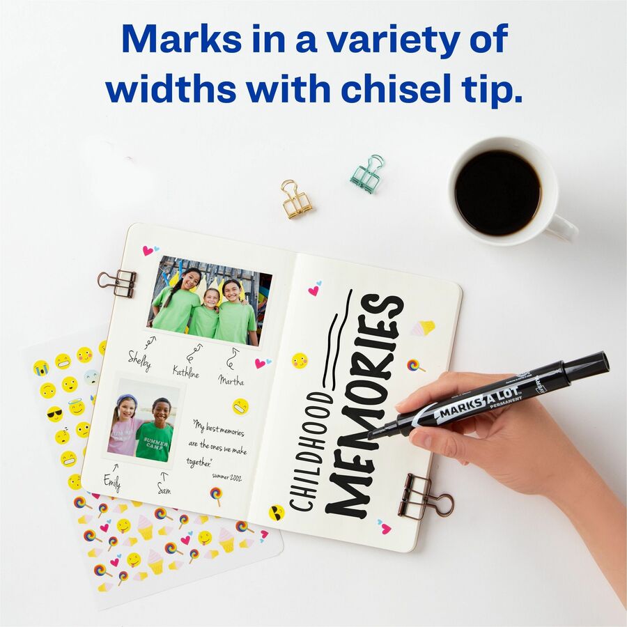 Avery&reg; Marks A Lot Permanent Markers, Large Desk-Style, Black, 36/BX - Alternate-Image3