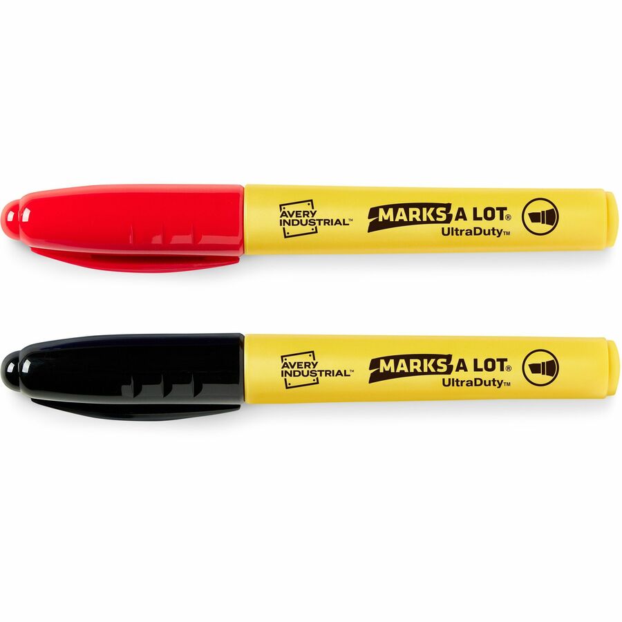 Avery&reg; Marks A Lot UltraDuty Markers, Chisel Tip, 2 Assorted Markers (29863) - Right