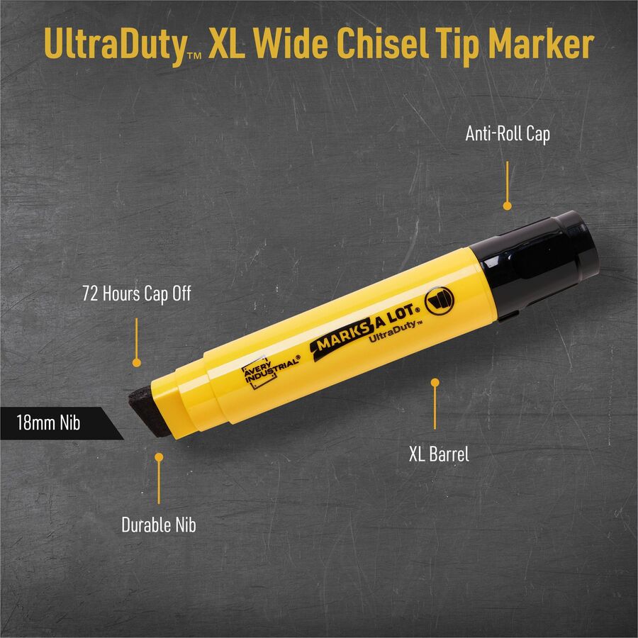 Avery&reg; Marks A Lot UltraDuty Markers, XL Wide Tip, 1 Black Marker (29865) - Alternate-Image5