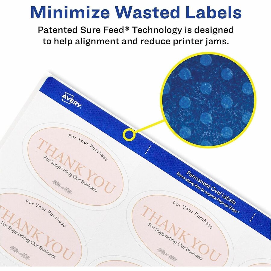 Avery&reg; Printable Oval Labels, 1.5" x 2.5" , White, 450 Labels (22564) - Alternate-Image2