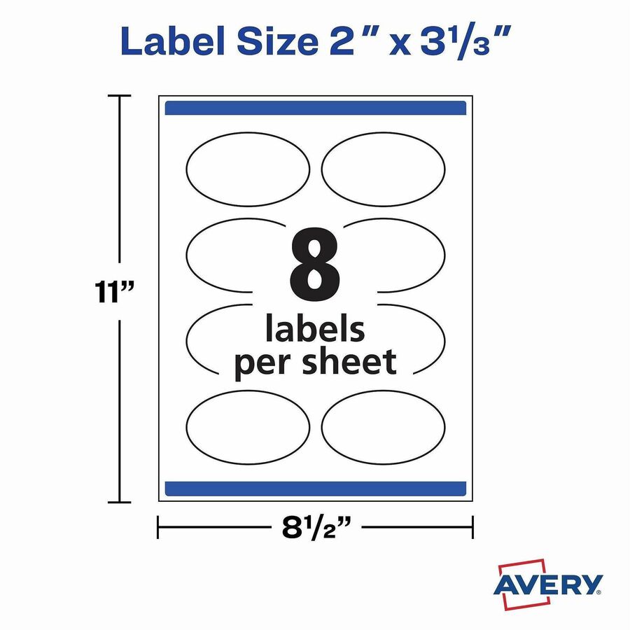 Avery Printable Oval Labels, 2" x 3-1/3" , White, 200 Labels (22570) - Alternate-Image5