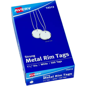 Avery® Metal Rim Key Tags: White 1.25’’ Diameter 500 Tags - & Tickets