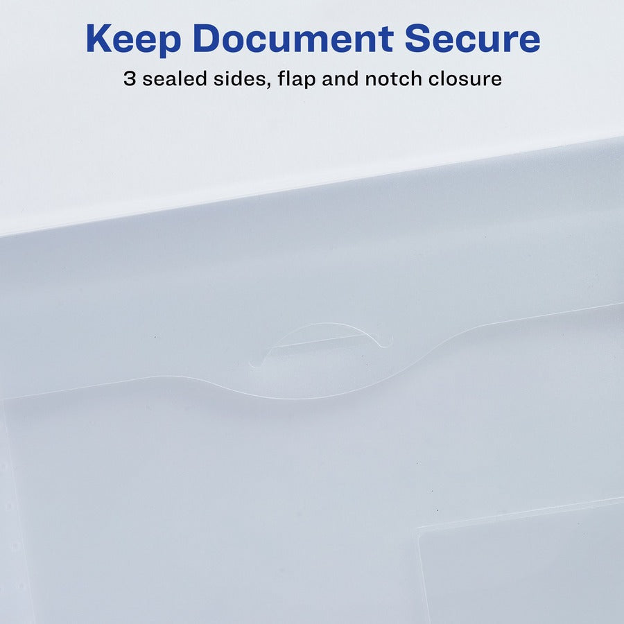 The Mighty Badge® by Avery® Letter File Wallet - 8 1/2’’ x 11’’ - 50 Sheets Capacity - 1 Front Pocket(s) - Poly - Clear