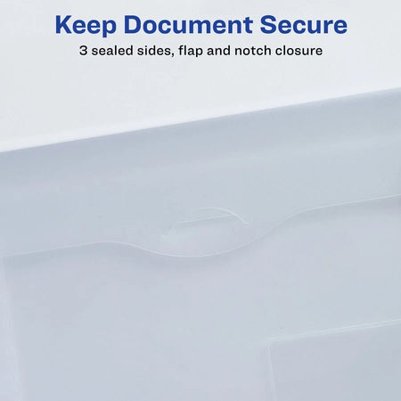 Avery® Mighty Badge® Letter File Wallet - Clear Poly 8.5’’ x 11’’ 50 Sheets - 12/Box - Filing Jackets & Pockets