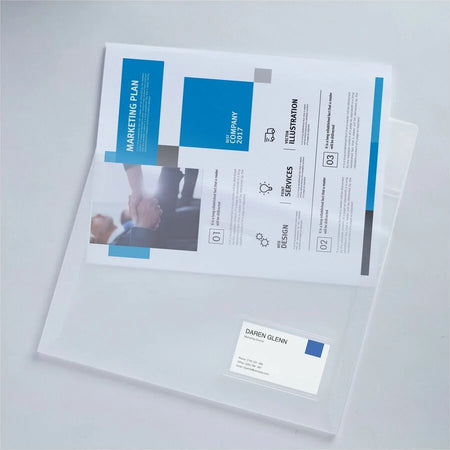 Avery® Mighty Badge® Letter File Wallet - Clear Poly 8.5’’ x 11’’ 50 Sheets - 12/Box - Filing Jackets & Pockets