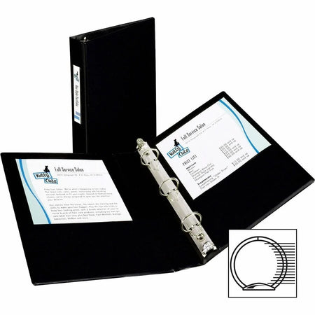 Avery® Mini Durable Binder: 1’’ Capacity 175 Sheets Round Rings Black Vinyl - Ring Binders