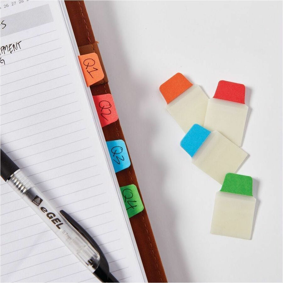 Avery® Mini Ultra Tabs - 80 Tab(s) - 1.50’’ Tab Height x 1’’ Width - Red Film Clear Paper Blue Orange Green - Index