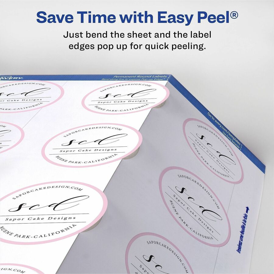Avery&reg; Printable Round Labels, 3/4" , Matte White, 800 Labels (4221) - Alternate-Image4