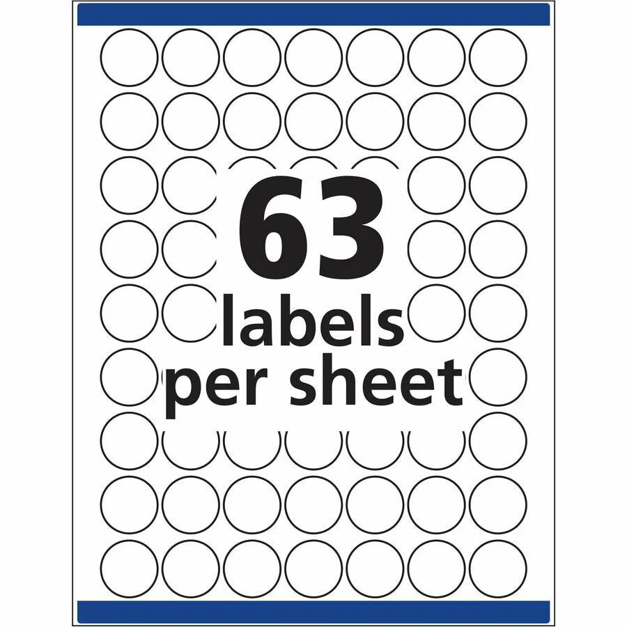 Avery® Multiuse Removable Labels: 1’’ Round White Inkjet/Laser - 945 Labels - Multipurpose & ID