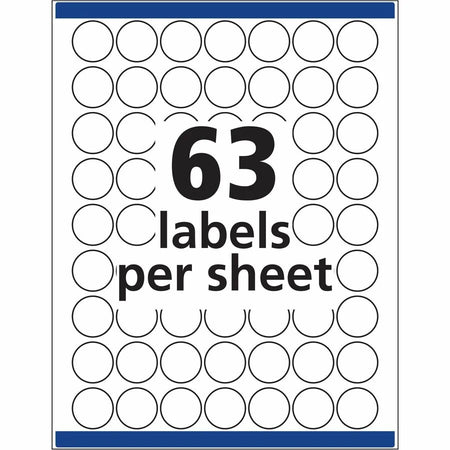 Avery® Multiuse Removable Labels: 1’’ Round White Inkjet/Laser - 945 Labels - Multipurpose & ID