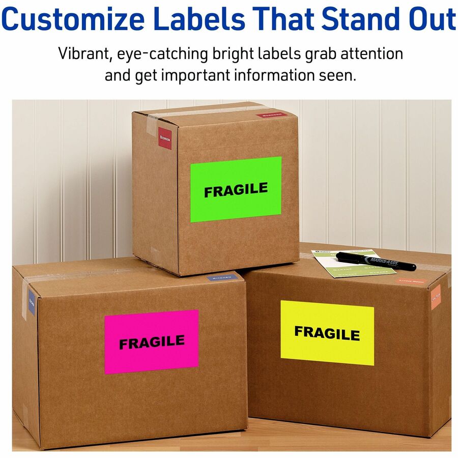 Avery® Neon Shipping Labels, 5-1/2" x 8-1/2" , 200 Labels (5948) - Alternate-Image2