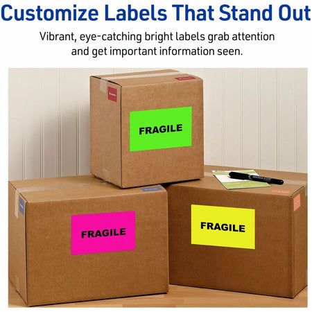 Avery® Neon Shipping Labels, 5-1/2" x 8-1/2" , 200 Labels (5952) - Alternate-Image2