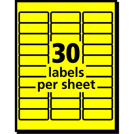 Avery® Neon Yellow Shipping Labels - Laser - 750 Labels/Pack - Address