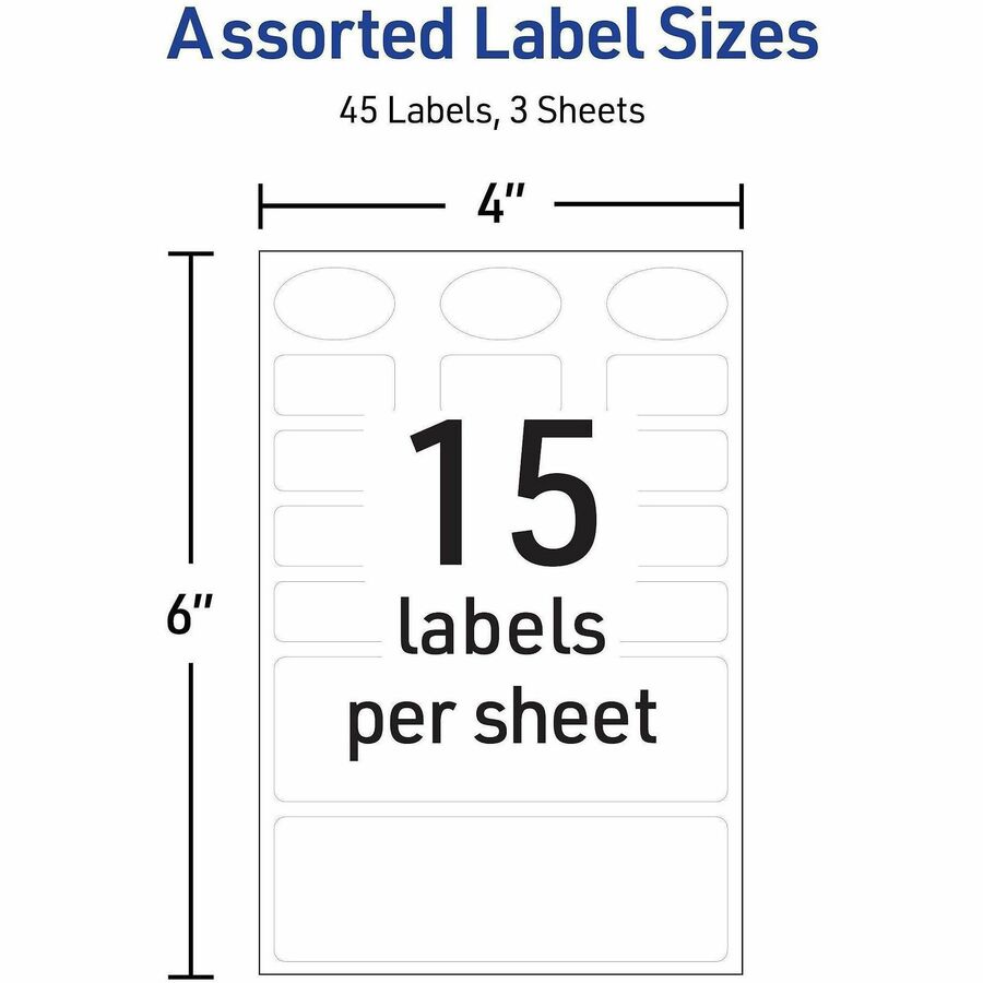 Avery® No-Iron Clothing Labels - Assorted Shapes & Sizes - Alternate-Image2