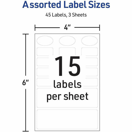 Avery® No-Iron Clothing Labels - Assorted Shapes & Sizes - Alternate-Image2