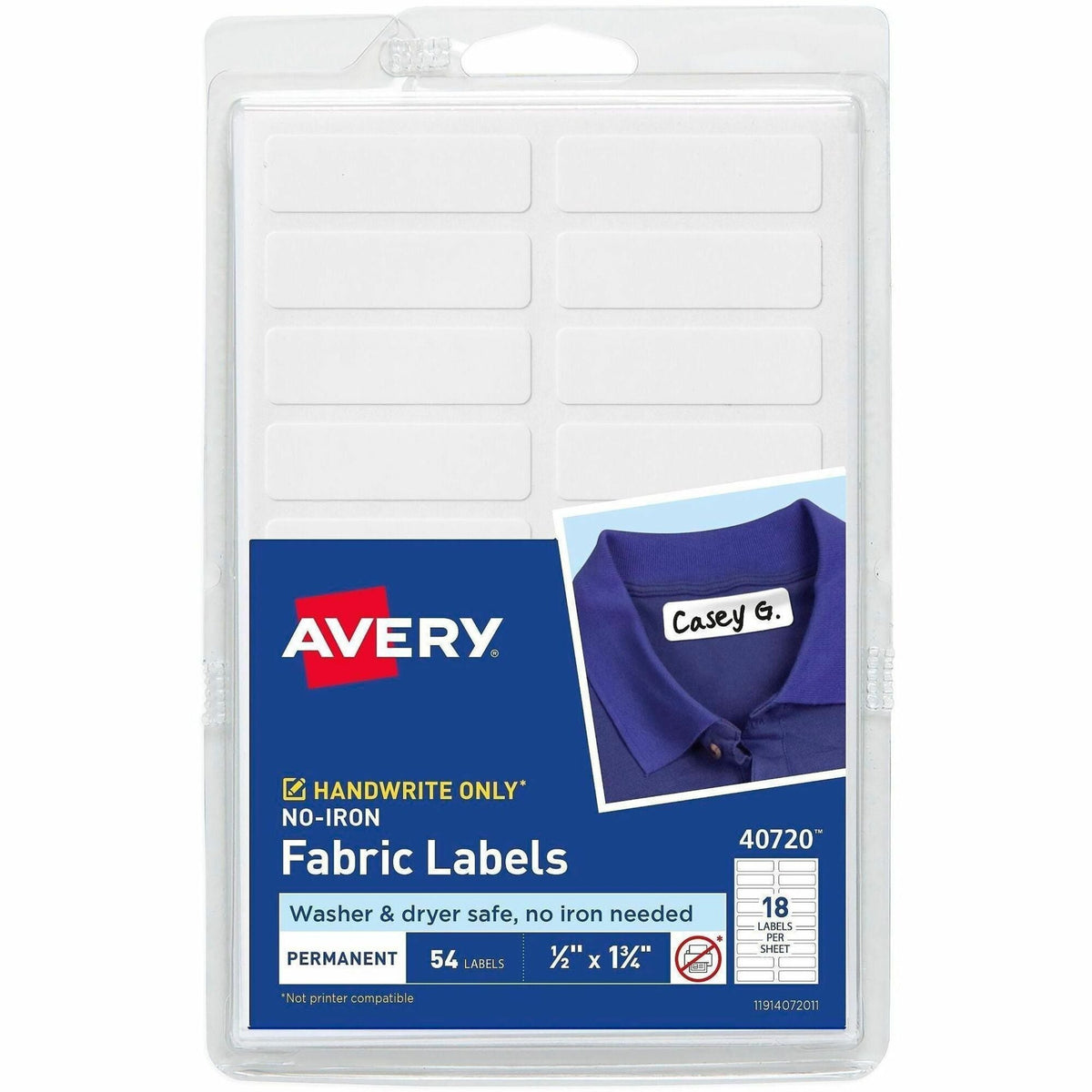 Avery® No-Iron Fabric Labels - 2000