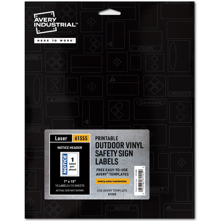 Avery® NOTICE Header Self-Adhesive Outdoor Sign - 2000