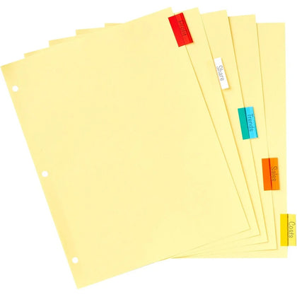 Avery® Office Essentials Insertable Dividers: 5-Tab Set Multicolor Plastic Tabs - Index Divider