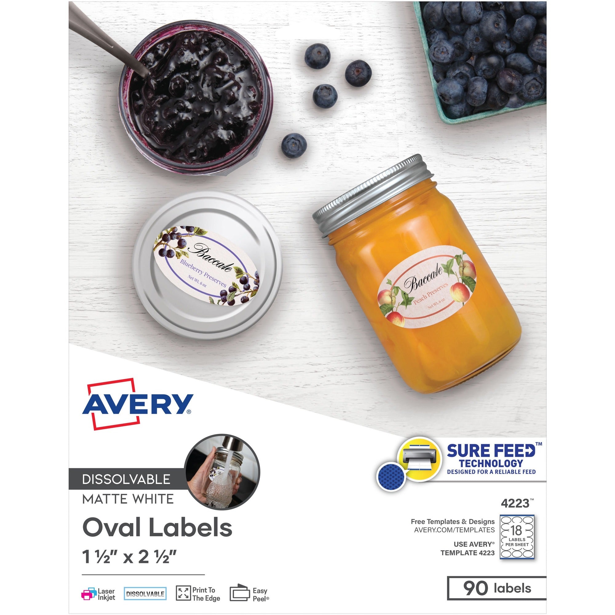 Avery&reg; Oval Dissolvable Labels - 2000