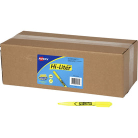 Avery® Pen Style Highlighters: Fluorescent Yellow Ink - 200 / Carton - Highlighters