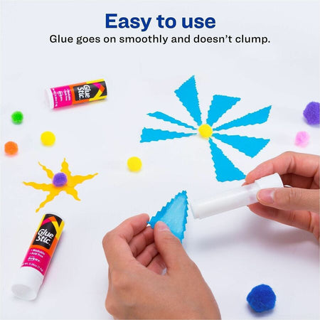 Avery® Permanent Glue Stic - 0.26 fl oz - White - 12 / Box - Sticks