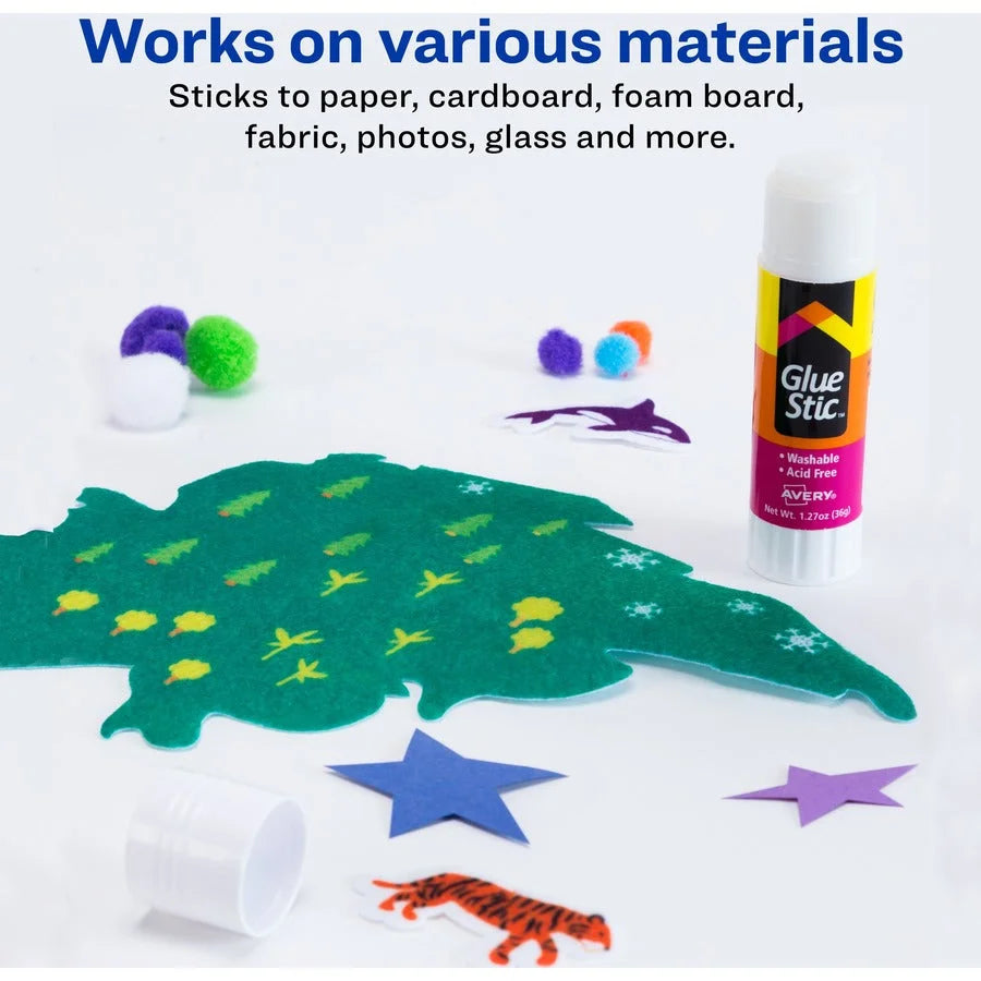 Avery® Permanent Glue Stic: 1.27 oz White - Reliable Adhesive Solution - Sticks