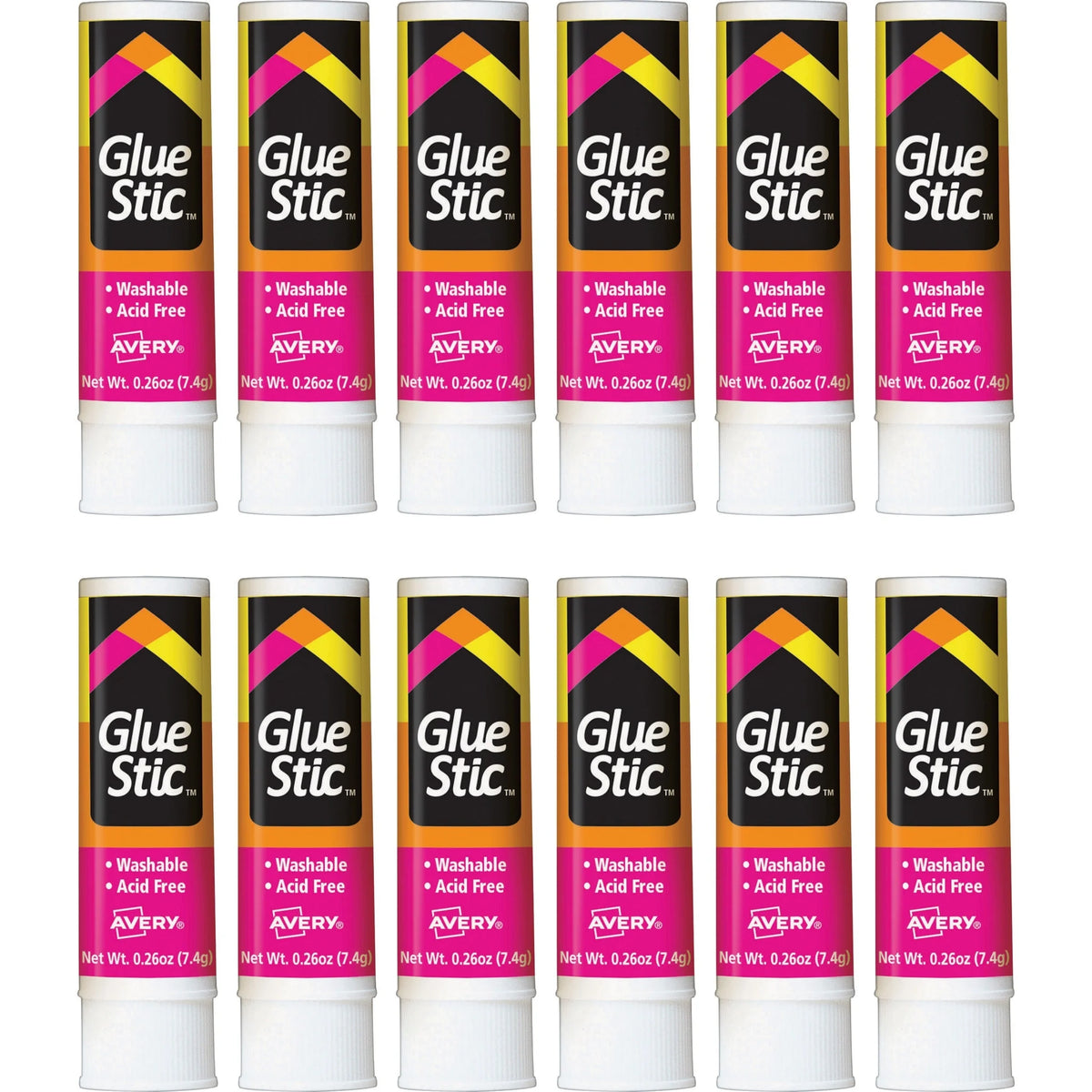 Avery® Permanent Glue Stic: White 0.26 fl oz - Pack of 12 - Sticks