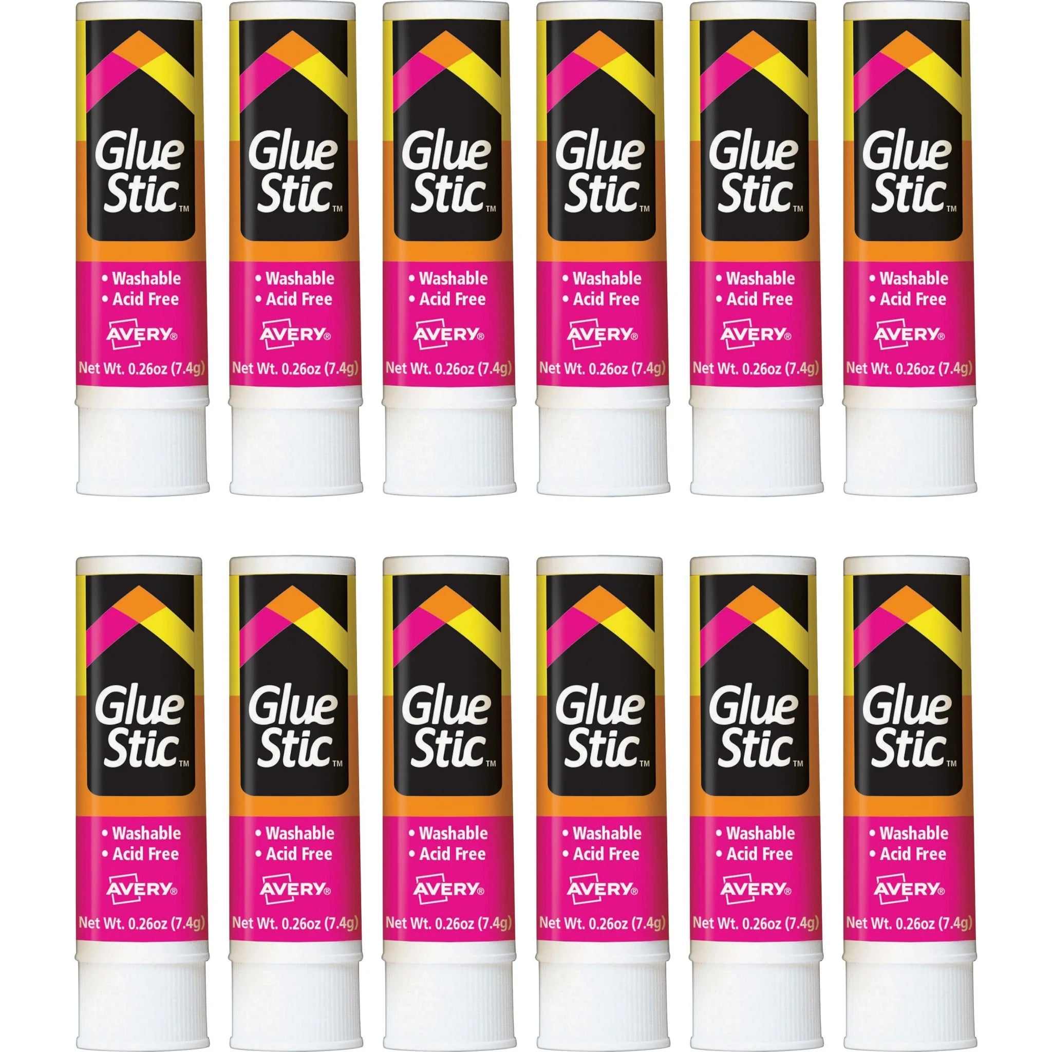 Avery® Permanent Glue Stic: White 0.26 fl oz - Pack of 12 - Sticks