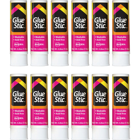 Avery® Permanent Glue Stic: White 0.26 fl oz - Pack of 12 - Sticks