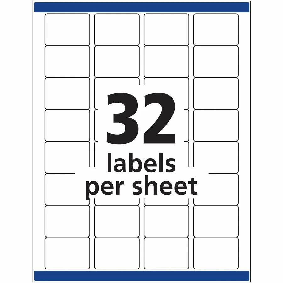 Avery® Laser Inkjet Printer Permanent ID Labels - 1 1/4’’ Width x 3/4’’ Length - Adhesive - Rectangle - Multipurpose &