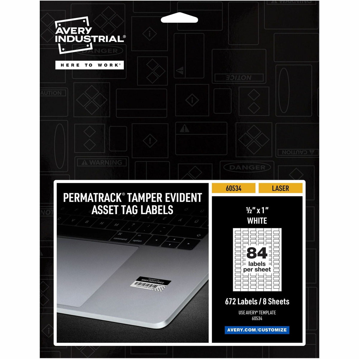Avery® PermaTrack Tamper-Evident Asset Tag Labels, 1/2" x 1" , 672 Asset Tags - 2000