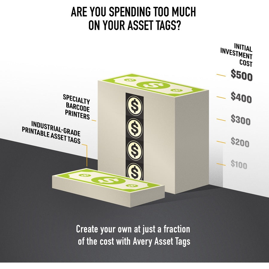 Avery® PermaTrack Tamper-Evident Asset Tag Labels, 2" x 3-3/4" , 64 Asset Tags - Alternate-Image3