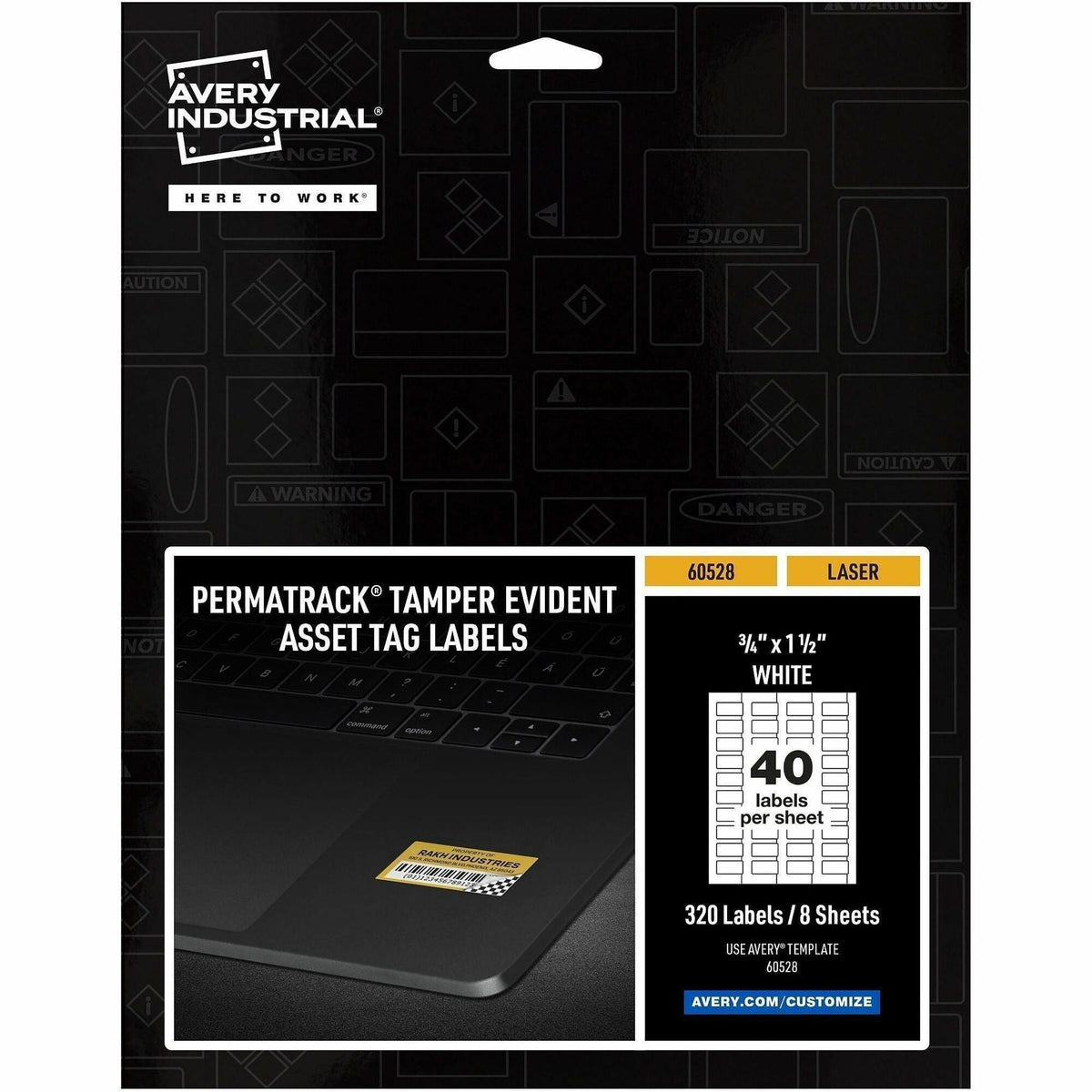 Avery® PermaTrack Tamper-Evident Asset Tag Labels, 3/4" x 1-1/2" , 320 Asset Tags - 2000